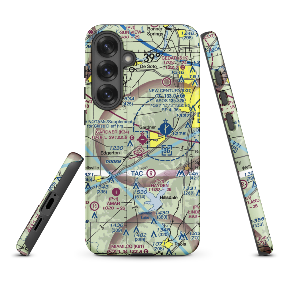 Gardner Municipal Airport (K34) VFR Sectional Samsung Phone Case Samsung Galaxy S25 Plus model shown
