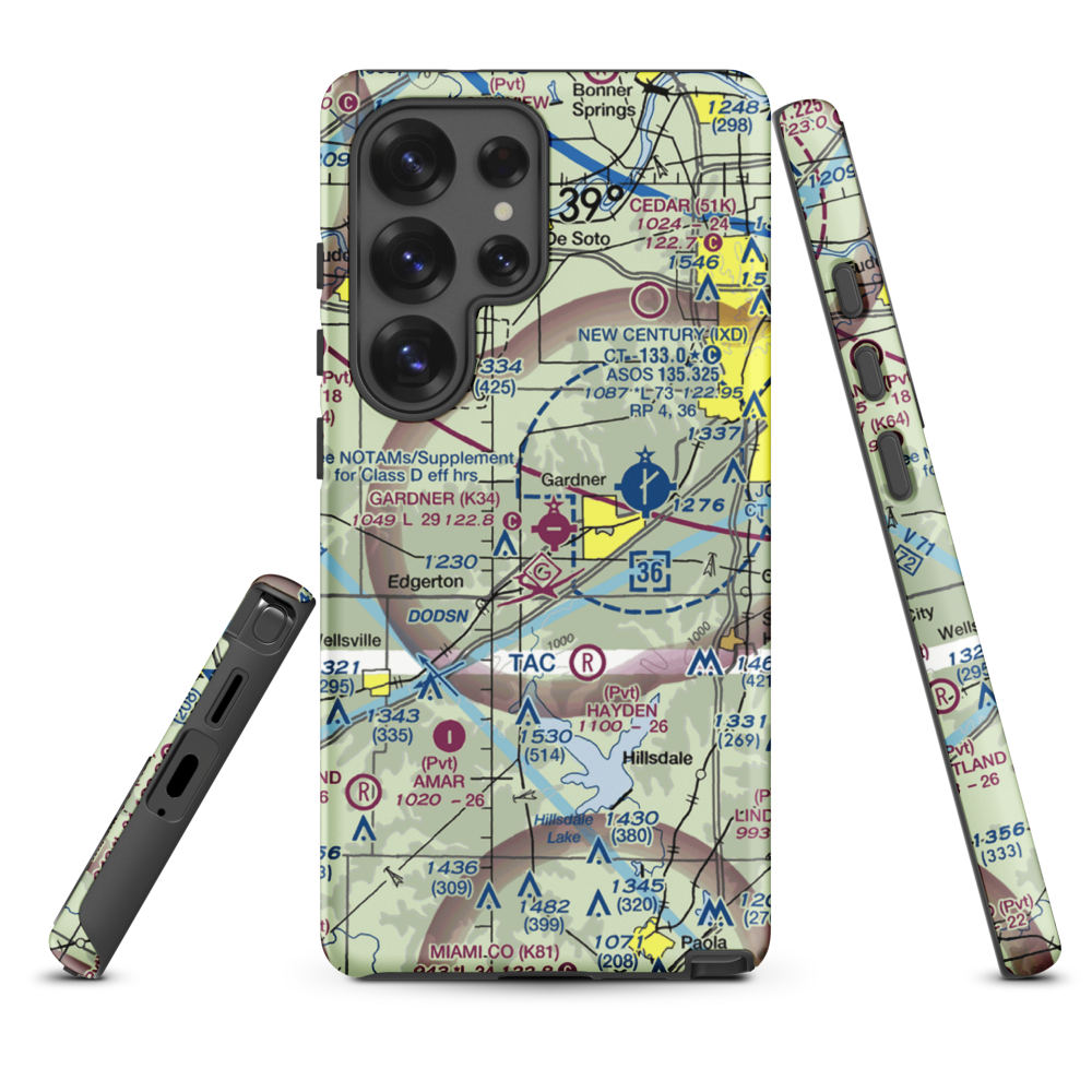Gardner Municipal Airport (K34) VFR Sectional Samsung Phone Case Samsung Galaxy S25 Ultra model shown