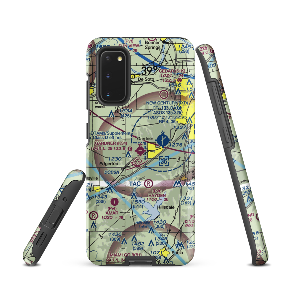 Gardner Municipal Airport (K34) VFR Sectional Samsung Phone Case Samsung Galaxy S20 model shown