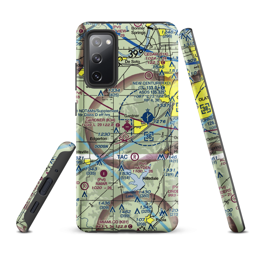 Gardner Municipal Airport (K34) VFR Sectional Samsung Phone Case Samsung Galaxy S20 FE model shown