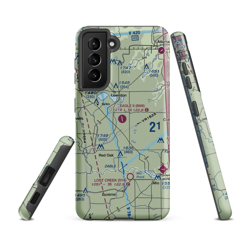 Garland Airport (8M8) VFR Sectional Samsung Phone Case Samsung Galaxy S21 FE model shown