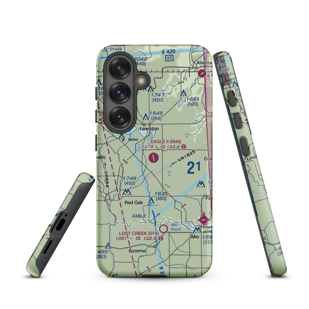 Garland Airport (8M8) VFR Sectional Samsung Phone Case Samsung Galaxy S25 model shown