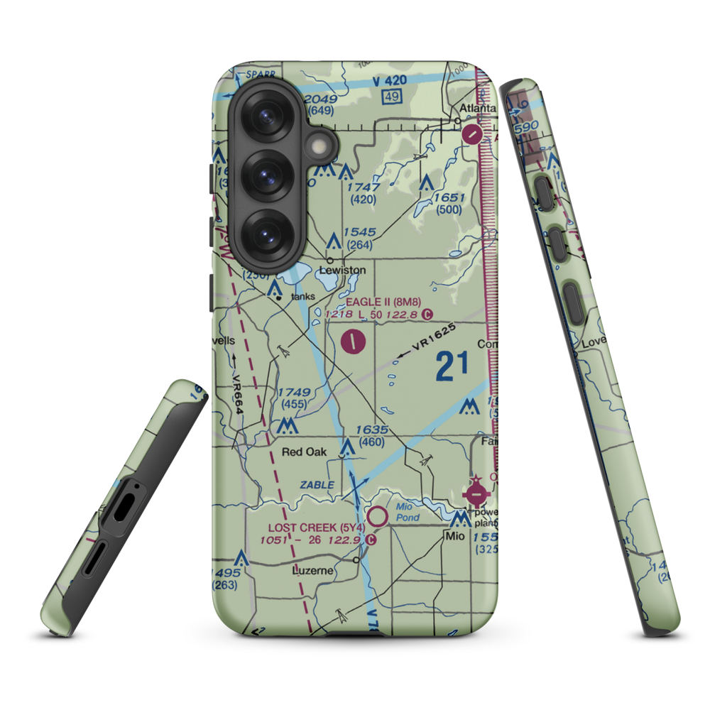 Garland Airport (8M8) VFR Sectional Samsung Phone Case Samsung Galaxy S25 Plus model shown