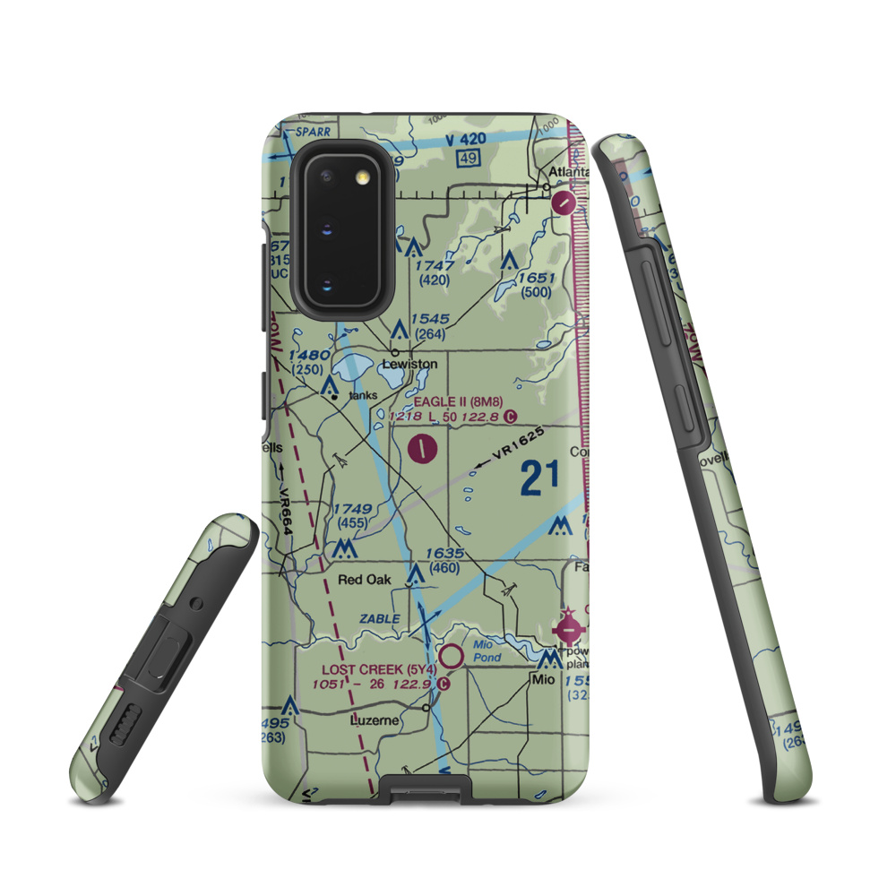 Garland Airport (8M8) VFR Sectional Samsung Phone Case Samsung Galaxy S20 model shown