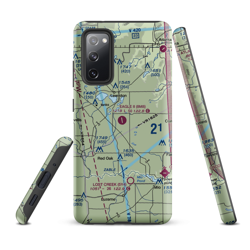 Garland Airport (8M8) VFR Sectional Samsung Phone Case Samsung Galaxy S20 FE model shown
