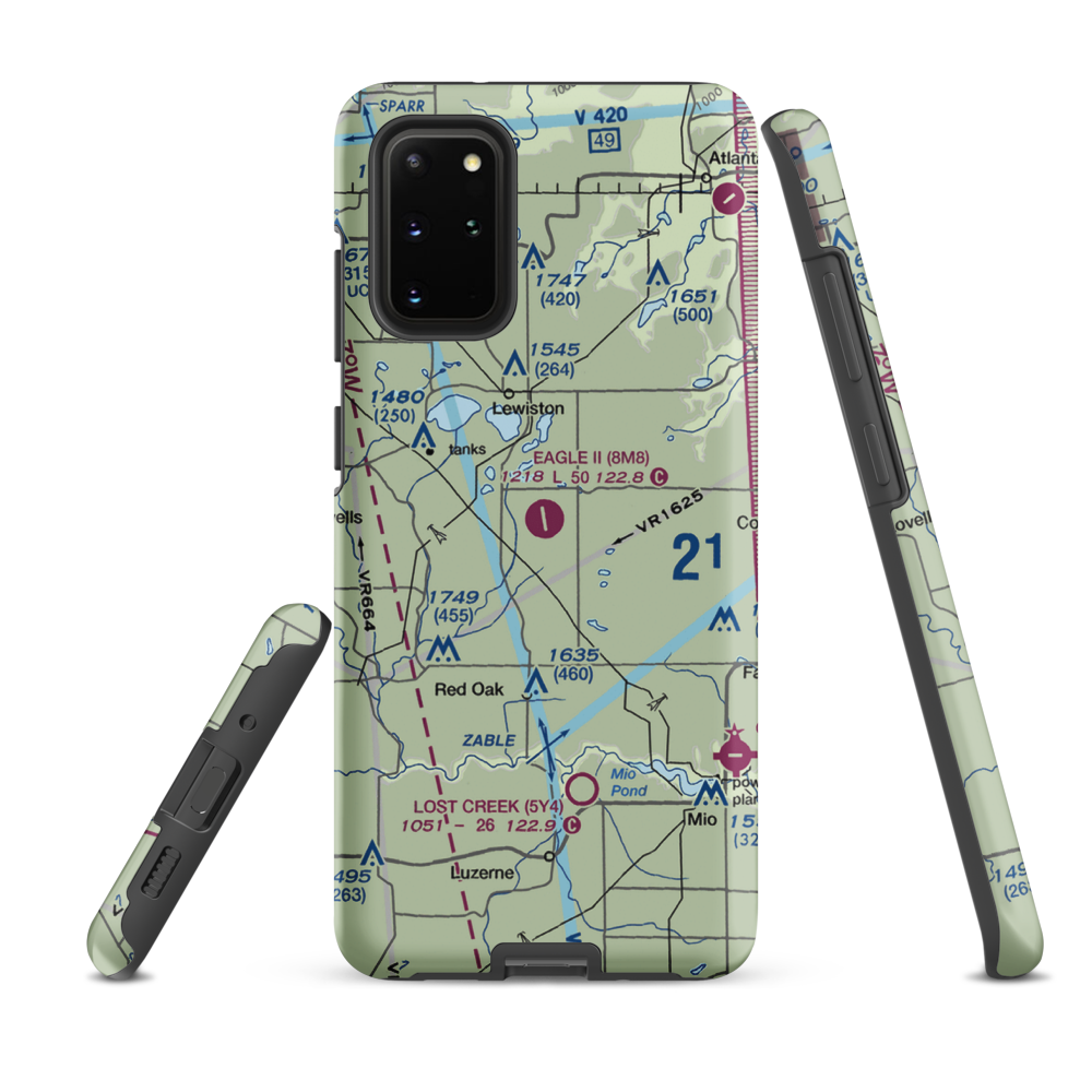 Garland Airport (8M8) VFR Sectional Samsung Phone Case Samsung Galaxy S20 Plus model shown