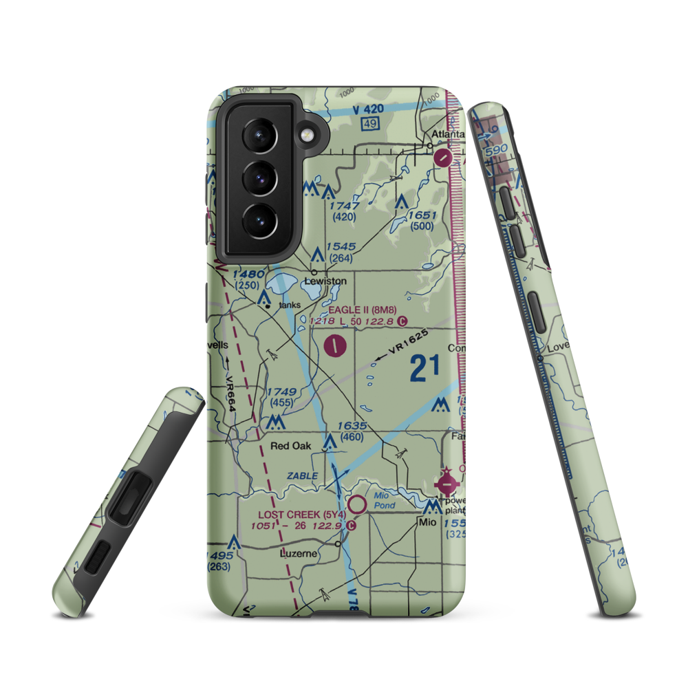 Garland Airport (8M8) VFR Sectional Samsung Phone Case Samsung Galaxy S21 model shown