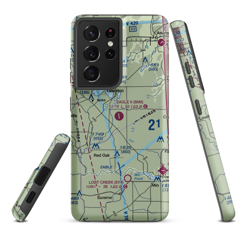 Garland Airport (8M8) VFR Sectional Samsung Phone Case Samsung Galaxy S21 Ultra model shown