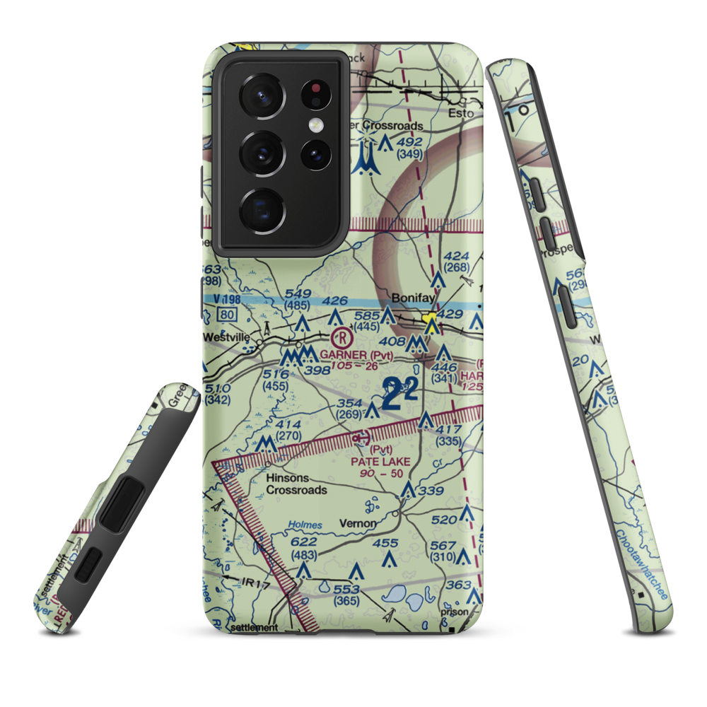 Garnair Airport (FA55) VFR Sectional Samsung Phone Case Samsung Galaxy S21 Ultra model shown