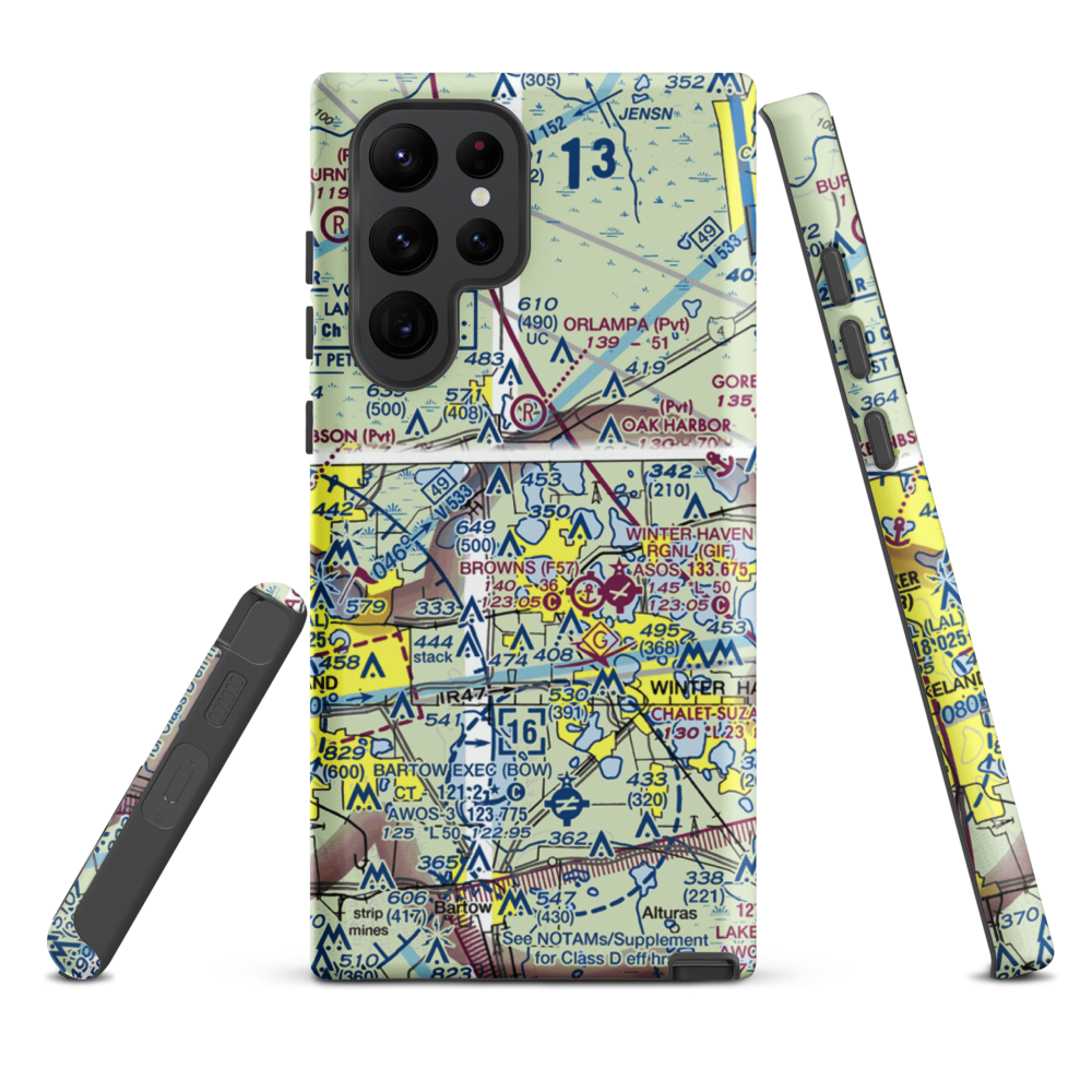 Garner Landing Seaplane Base (1FL0) VFR Sectional Samsung Phone Case Samsung Galaxy S22 Ultra model shown