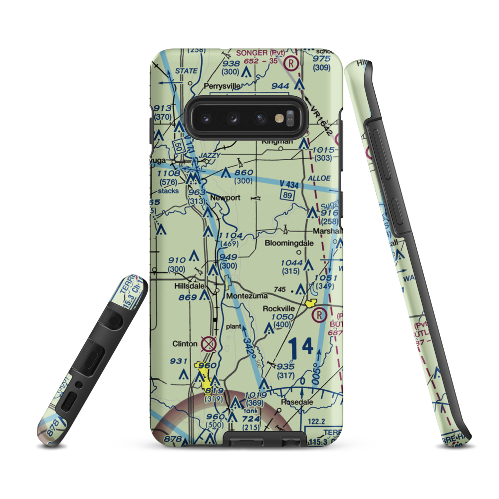 Garrard Airport (9IN6) VFR Sectional Samsung Phone Case Samsung Galaxy S10 Plus model shown