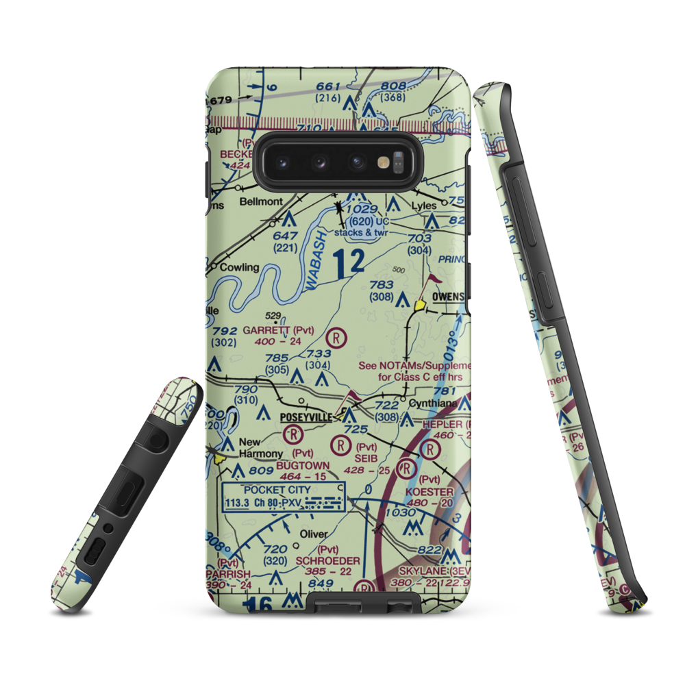 Garrett Field (7IN3) VFR Sectional Samsung Phone Case Samsung Galaxy S10 Plus model shown