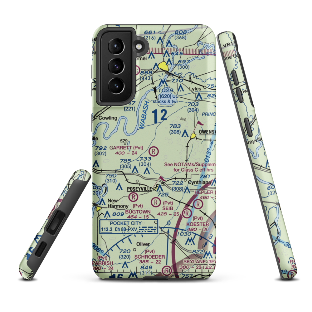 Garrett Field (7IN3) VFR Sectional Samsung Phone Case Samsung Galaxy S21 Plus model shown