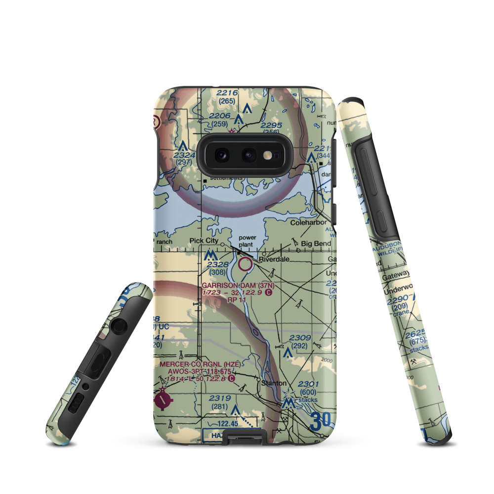 Garrison Dam Recreational Airpark (37N) VFR Sectional Samsung Phone Case Samsung Galaxy S10e model shown