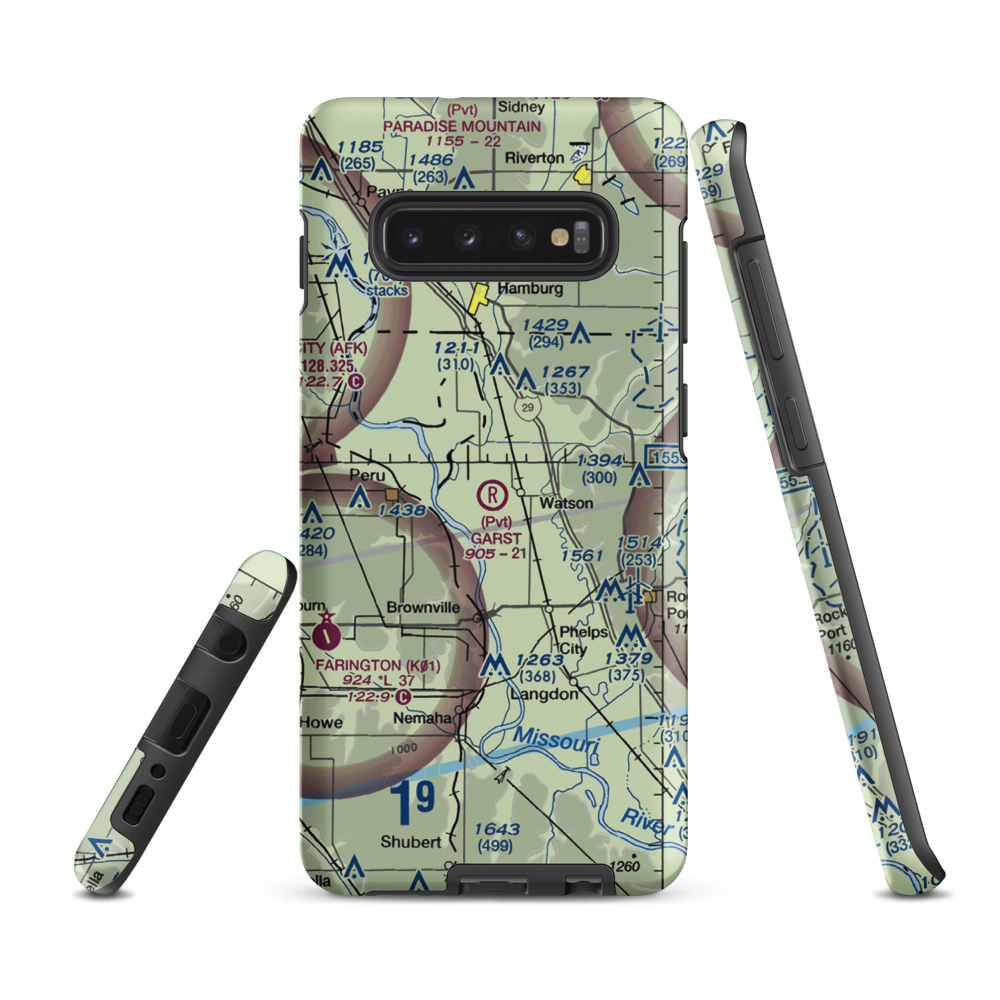 Garst Airport (MO17) VFR Sectional Samsung Phone Case Samsung Galaxy S10 Plus model shown