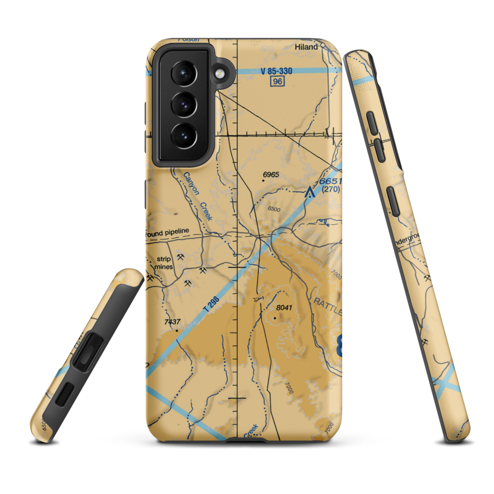 Gas Hills Airstrip (WY61) VFR Sectional Samsung Phone Case Samsung Galaxy S21 Plus model shown