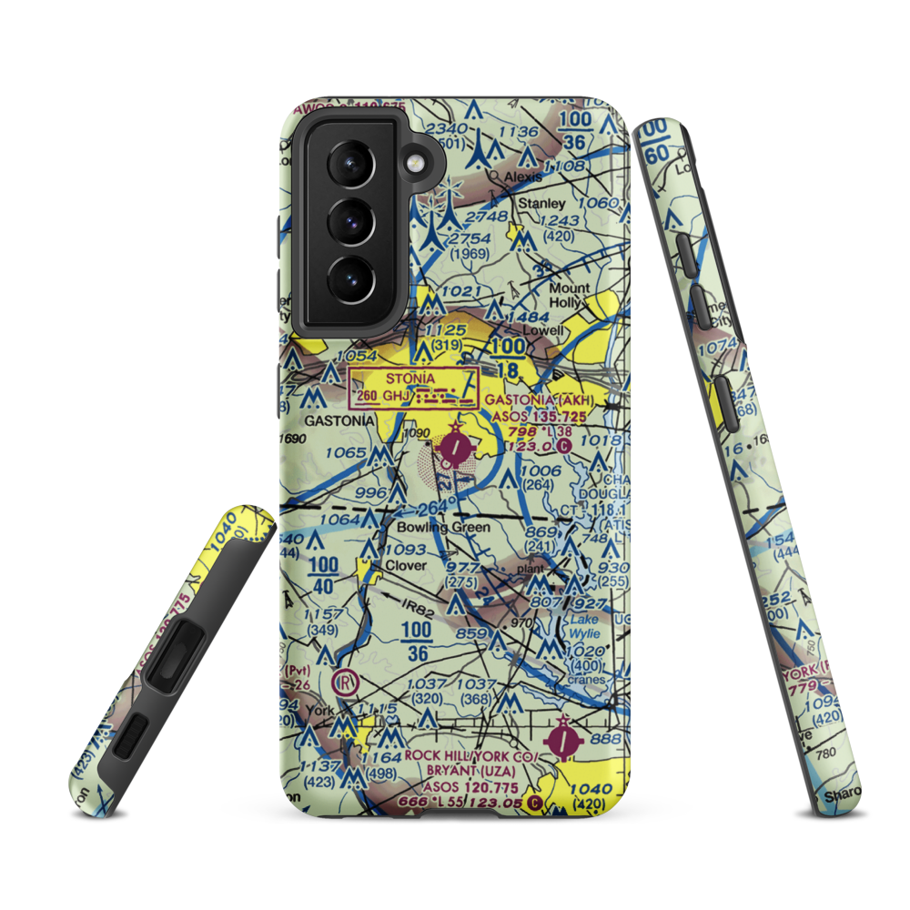 Gastonia Municipal Airport (AKH) VFR Sectional Samsung Phone Case Samsung Galaxy S21 FE model shown