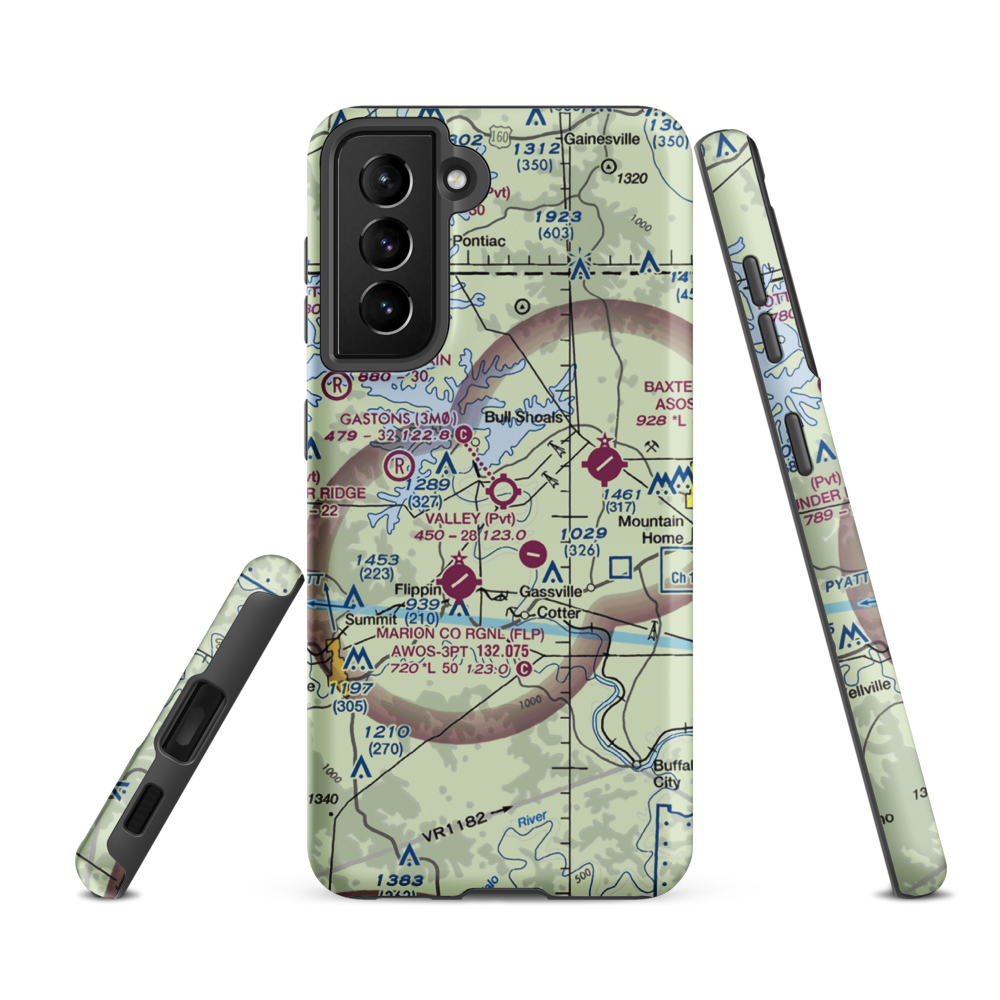 Gastons Airport (3M0) VFR Sectional Samsung Phone Case Samsung Galaxy S21 FE model shown