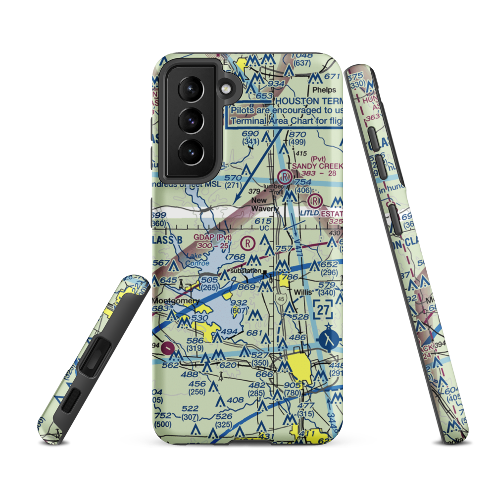 Gdap Air Ranch Airport (97TS) VFR Sectional Samsung Phone Case Samsung Galaxy S21 FE model shown