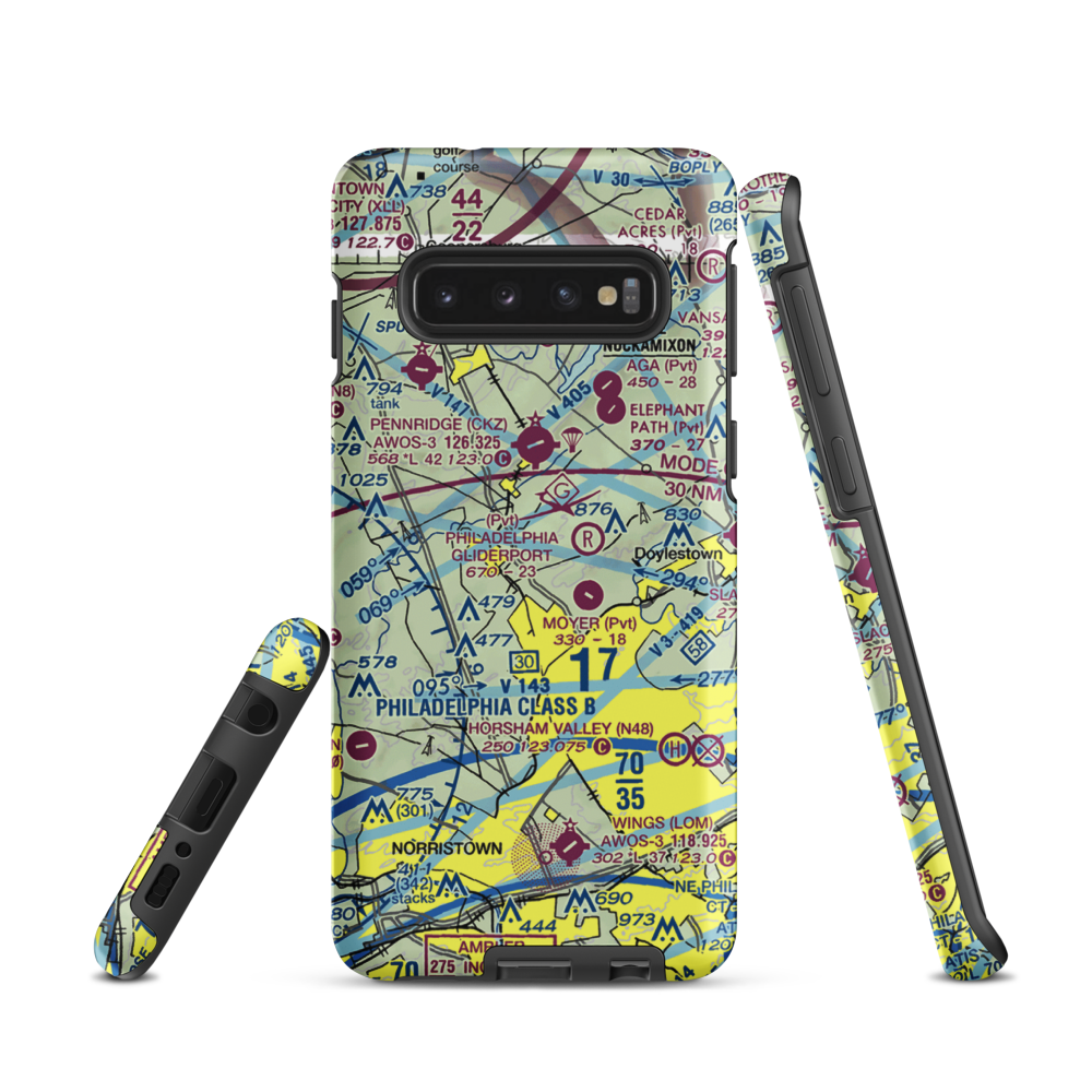 Gehris Airport (39PA) VFR Sectional Samsung Phone Case Samsung Galaxy S10 model shown