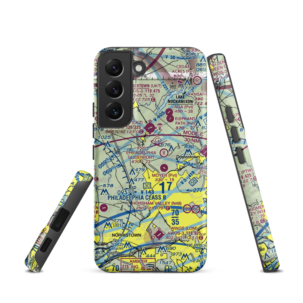 Gehris Airport (39PA) VFR Sectional Samsung Phone Case Samsung Galaxy S22 model shown