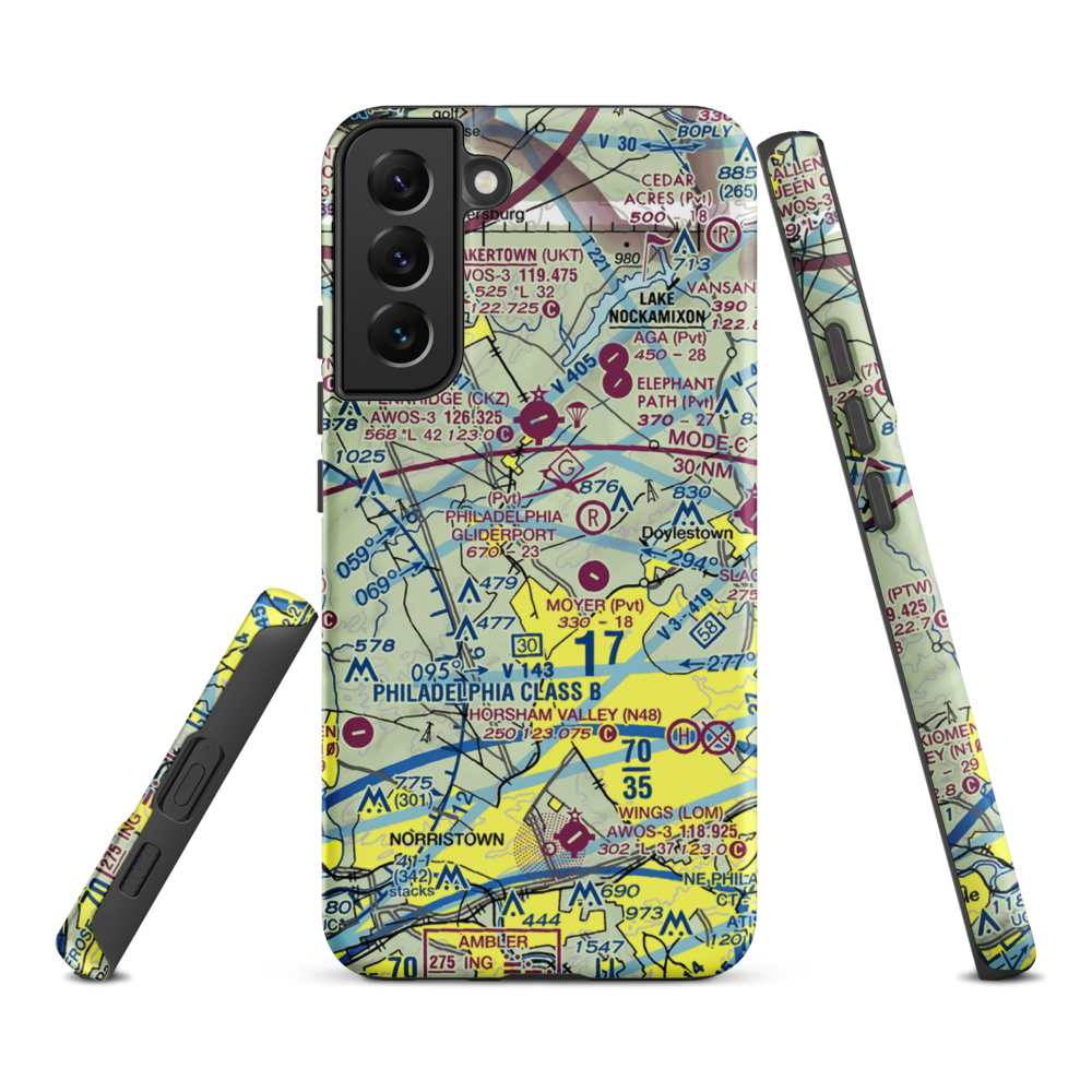 Gehris Airport (39PA) VFR Sectional Samsung Phone Case Samsung Galaxy S22 Plus model shown