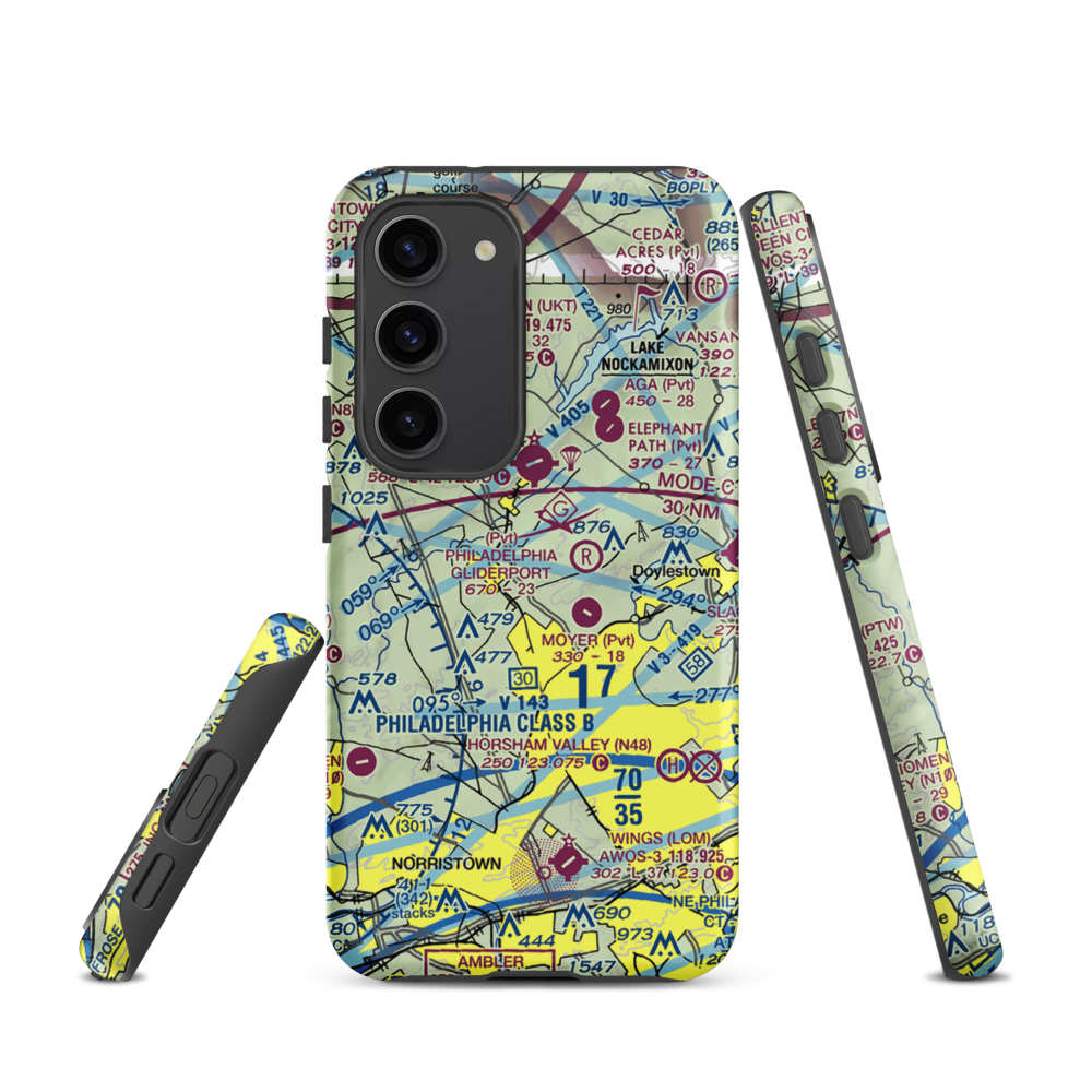 Gehris Airport (39PA) VFR Sectional Samsung Phone Case Samsung Galaxy S23 model shown