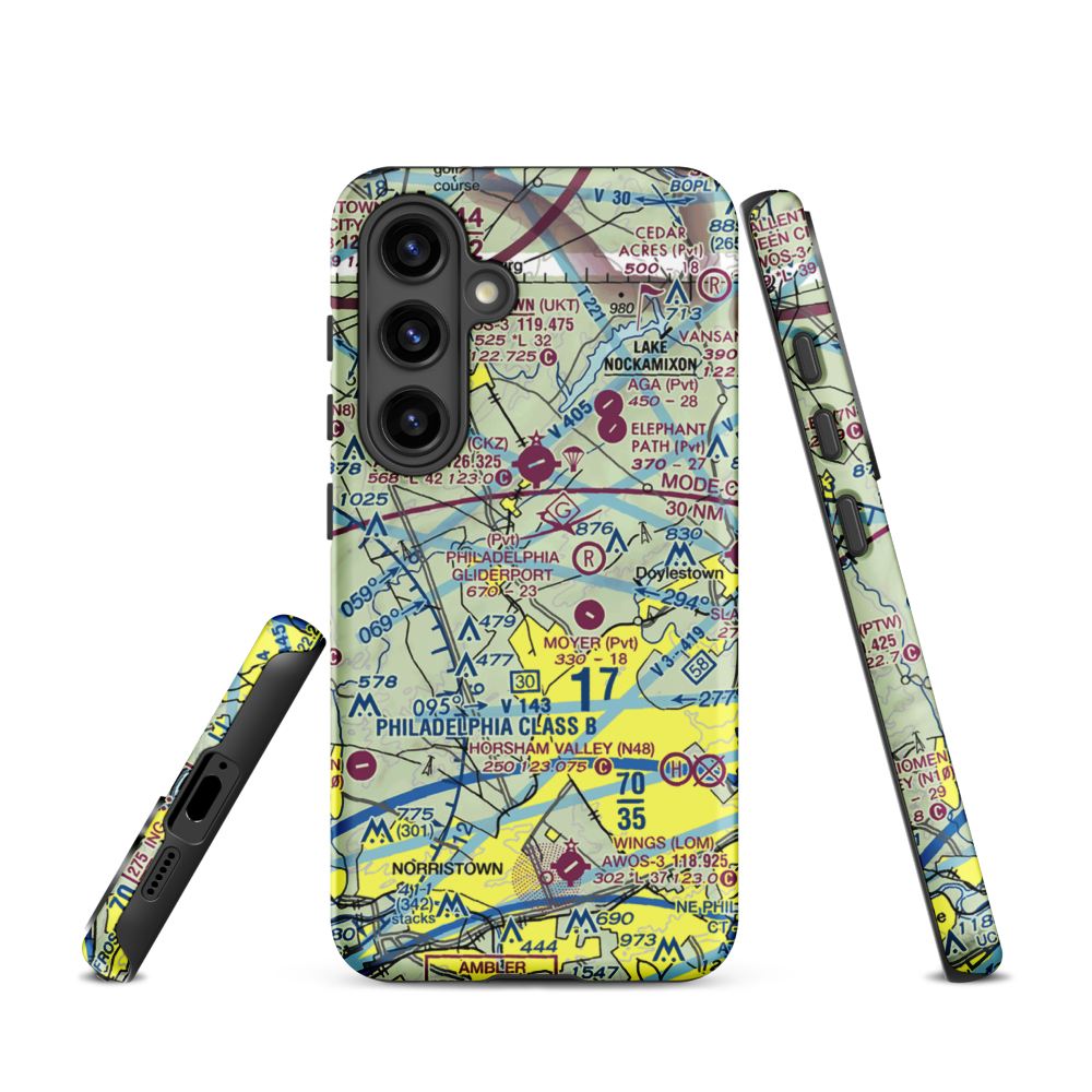 Gehris Airport (39PA) VFR Sectional Samsung Phone Case Samsung Galaxy S24 model shown
