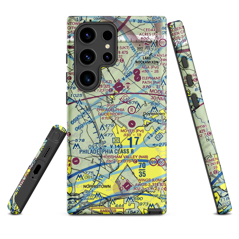 Gehris Airport (39PA) VFR Sectional Samsung Phone Case Samsung Galaxy S24 Ultra model shown