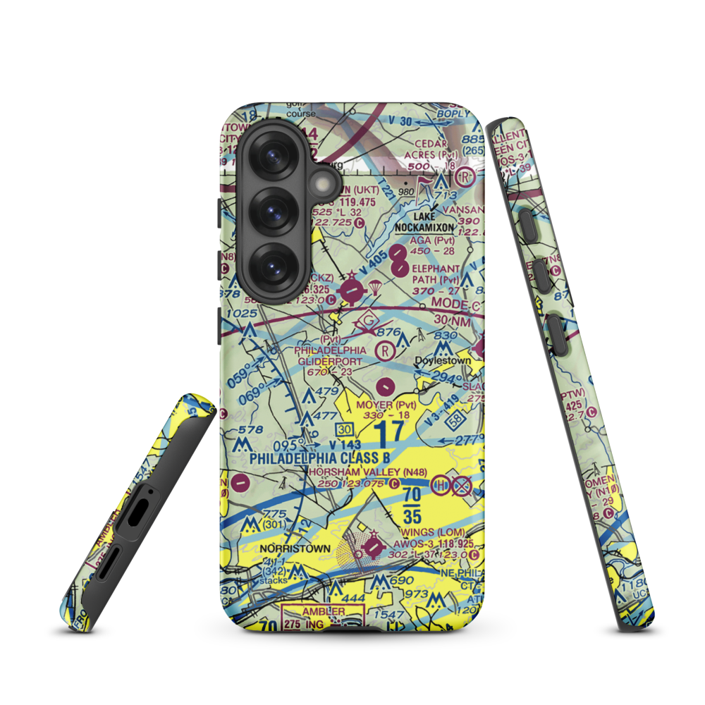 Gehris Airport (39PA) VFR Sectional Samsung Phone Case Samsung Galaxy S25 model shown
