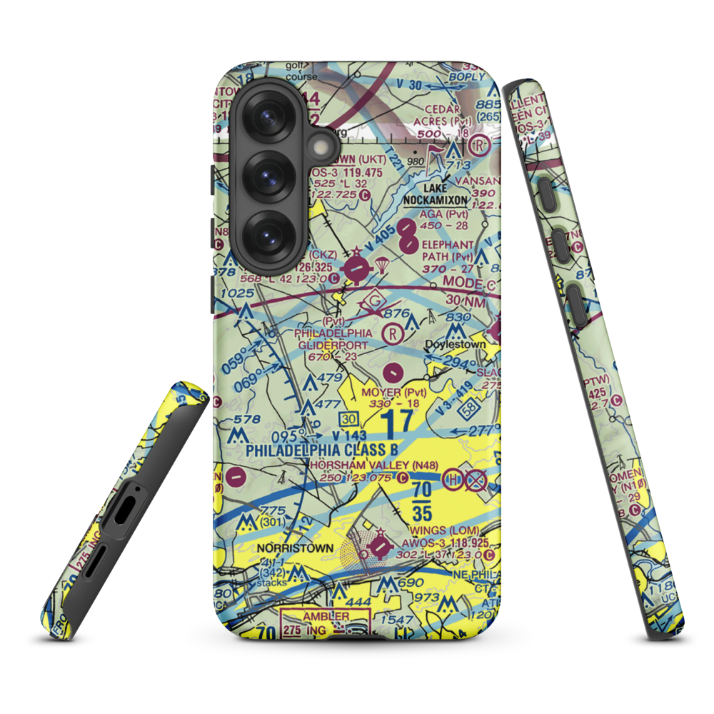 Gehris Airport (39PA) VFR Sectional Samsung Phone Case Samsung Galaxy S25 Plus model shown