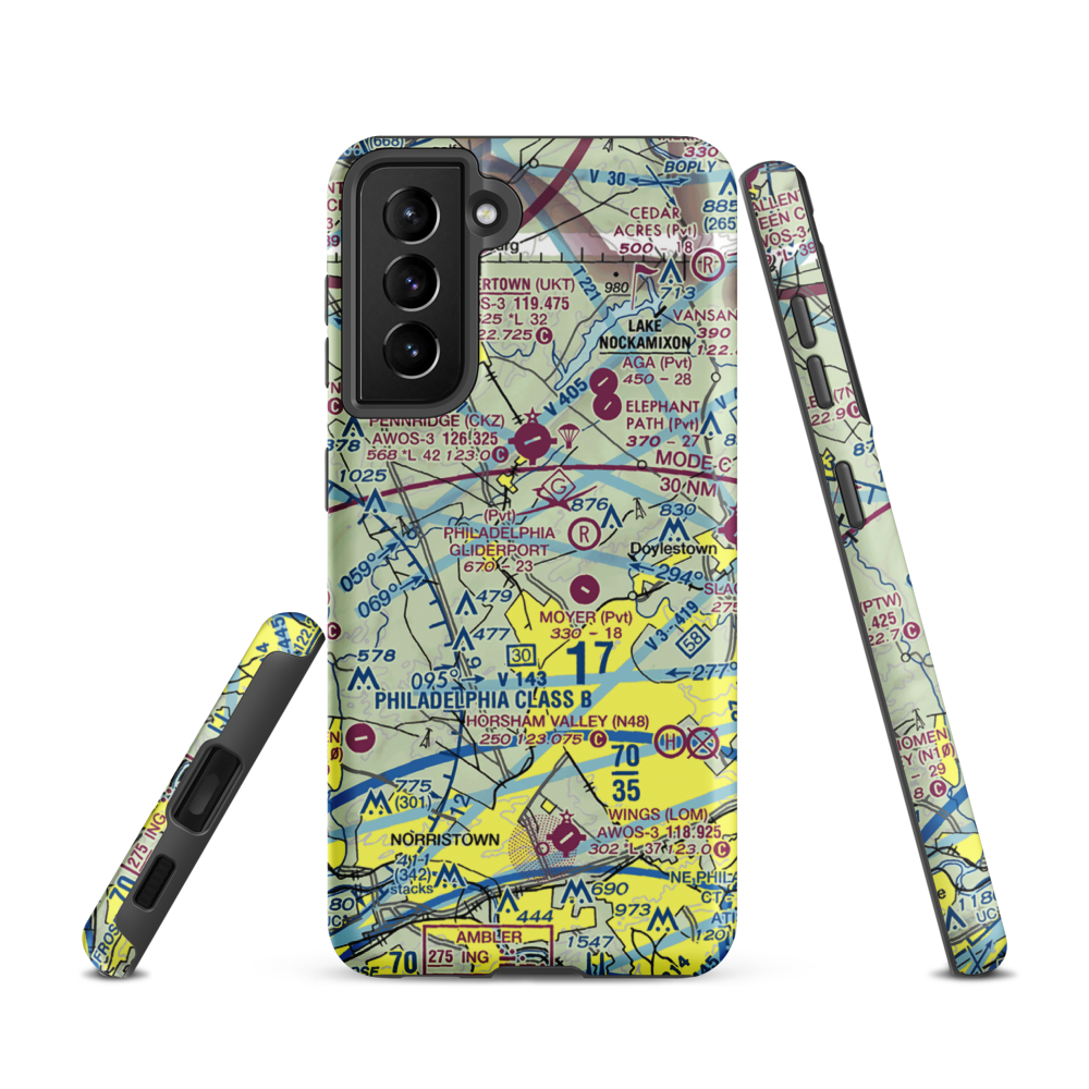 Gehris Airport (39PA) VFR Sectional Samsung Phone Case Samsung Galaxy S21 model shown