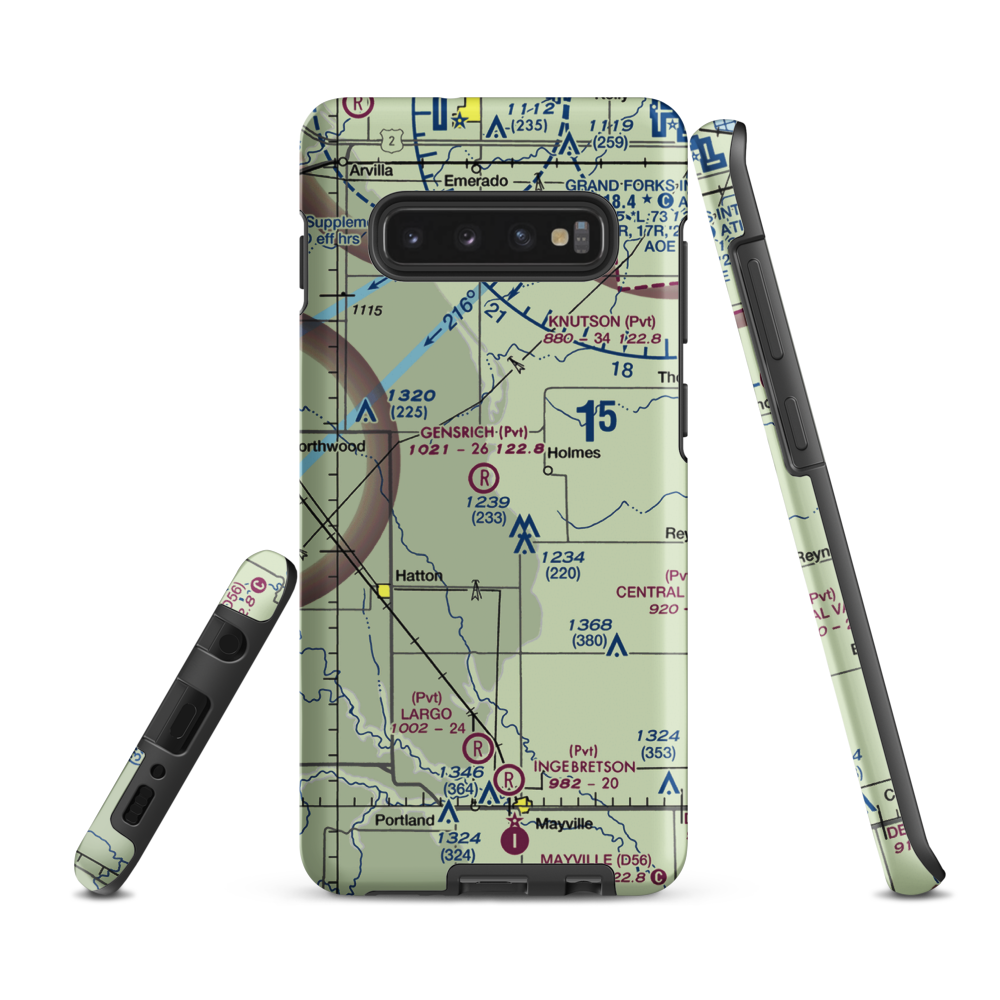 Gensrich Airport (ND20) VFR Sectional Samsung Phone Case Samsung Galaxy S10 Plus model shown