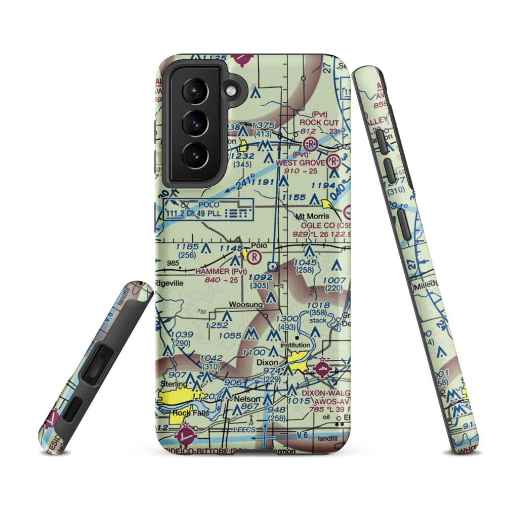 Gentry Airport (LL55) VFR Sectional Samsung Phone Case Samsung Galaxy S21 FE model shown