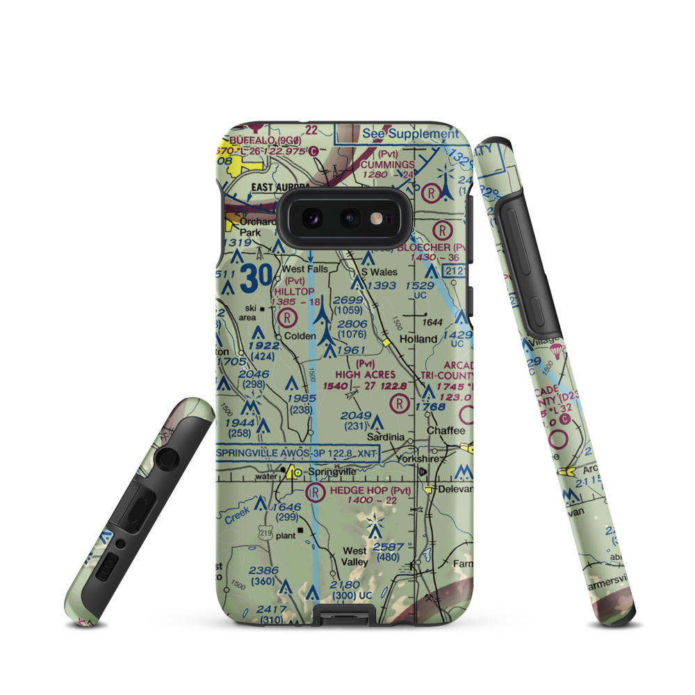 Gentzke Aeronautical Park Airport (NY40) VFR Sectional Samsung Phone Case Samsung Galaxy S10 Plus model shown