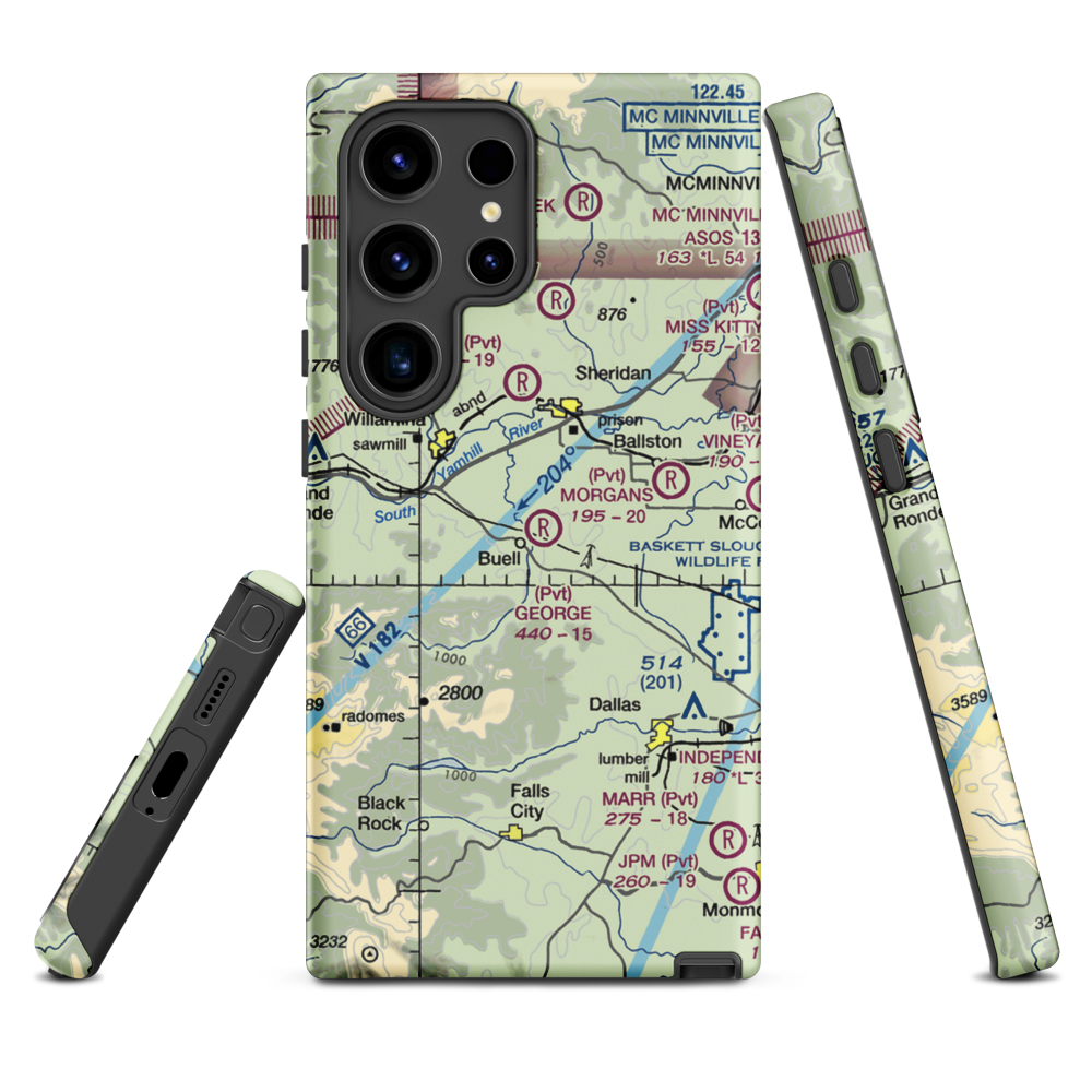 George Airport (67OG) VFR Sectional Samsung Phone Case Samsung Galaxy S24 Ultra model shown