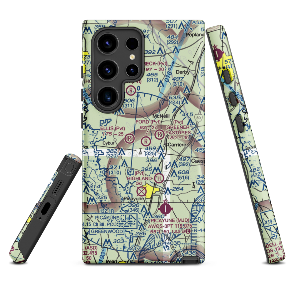 George Ford Airport (MS48) VFR Sectional Samsung Phone Case Samsung Galaxy S24 Ultra model shown