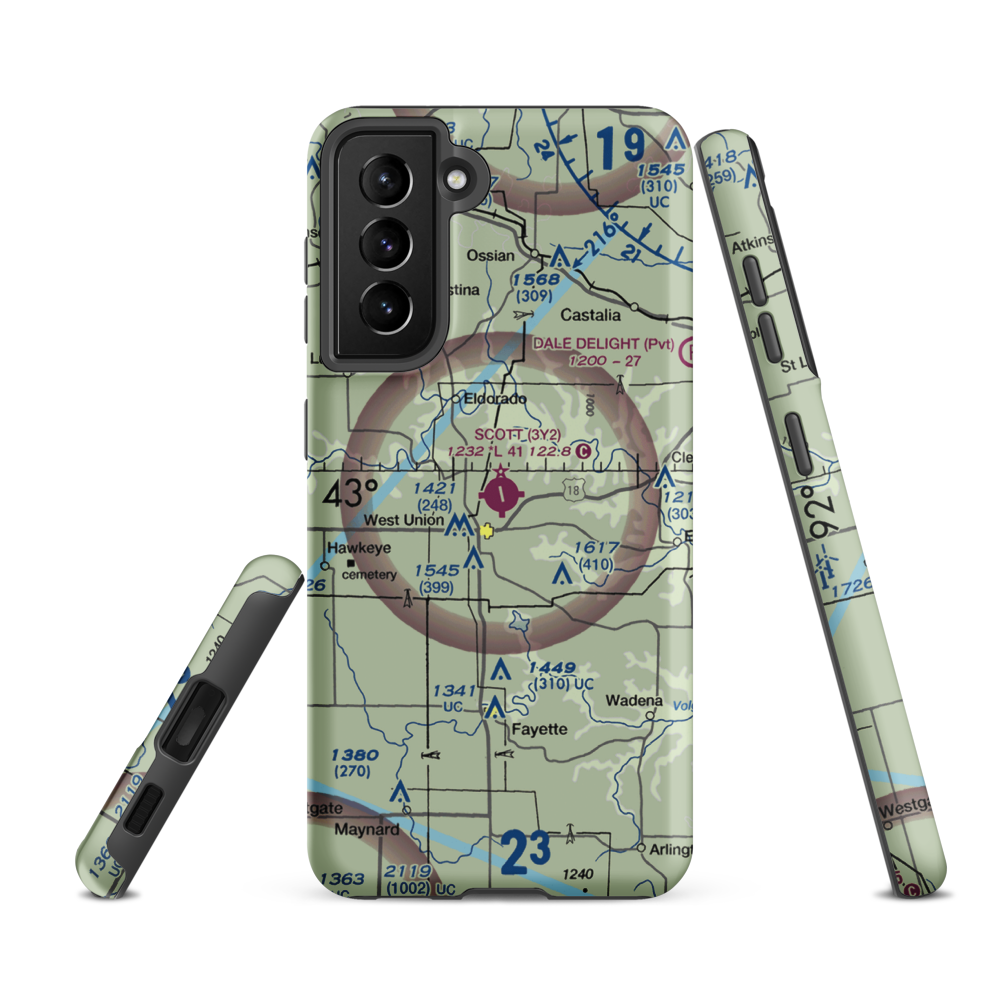George L Scott Municipal Airport (3Y2) VFR Sectional Samsung Phone Case Samsung Galaxy S21 FE model shown