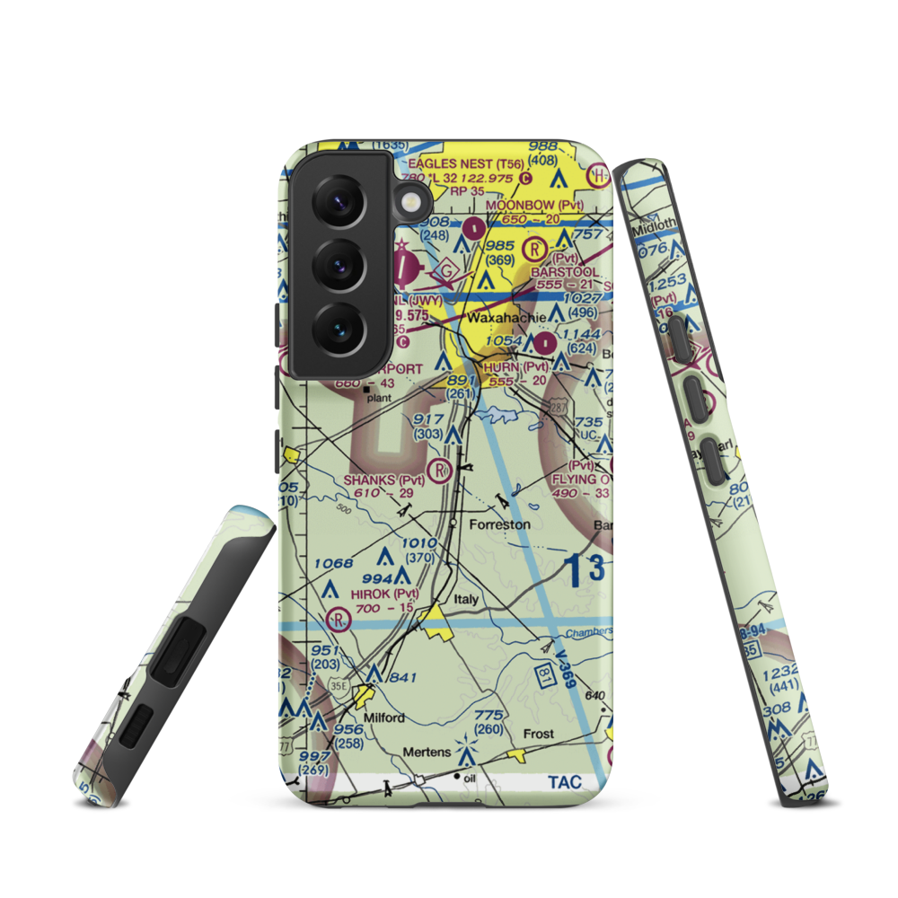 George P Shanks Airport (54TA) VFR Sectional Samsung Phone Case Samsung Galaxy S22 model shown