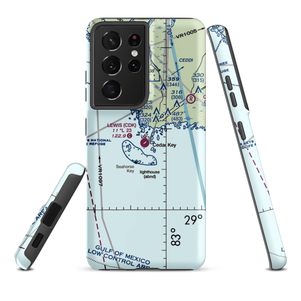 George T Lewis Airport (CDK) VFR Sectional Samsung Phone Case Samsung Galaxy S21 Plus model shown