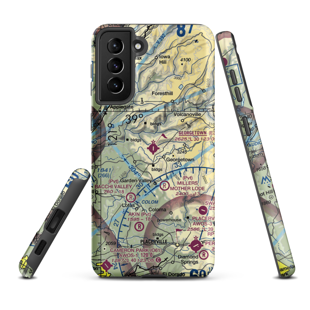 Georgetown Airport (E36) VFR Sectional Samsung Phone Case Samsung Galaxy S21 FE model shown
