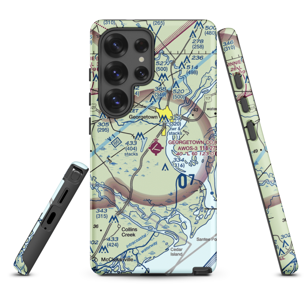 Georgetown County Airport (GGE) VFR Sectional Samsung Phone Case Samsung Galaxy S25 Ultra model shown