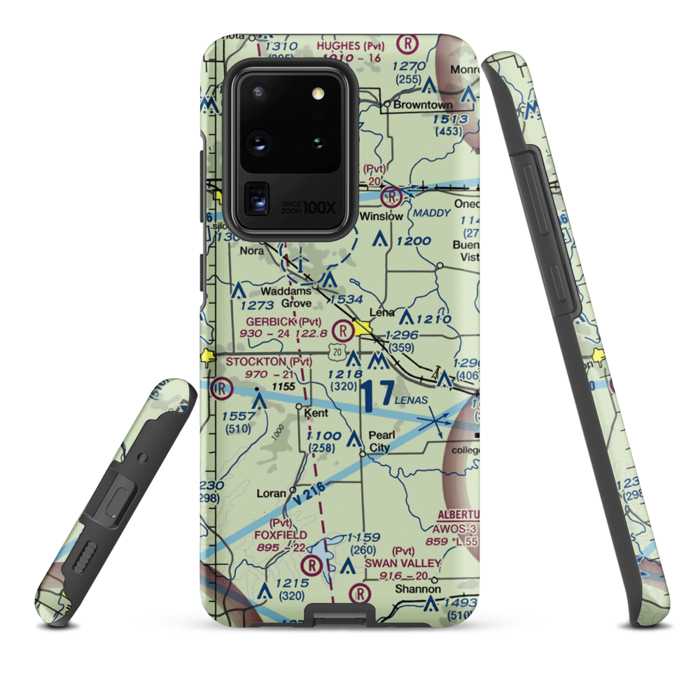 Gerbick Airport (96IL) VFR Sectional Samsung Phone Case Samsung Galaxy S20 Ultra model shown