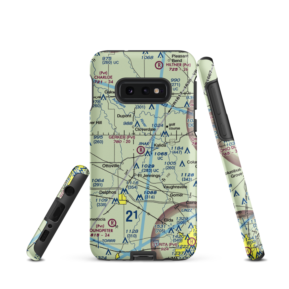 Gerker Airfield (OH60) VFR Sectional Samsung Phone Case Samsung Galaxy S10e model shown