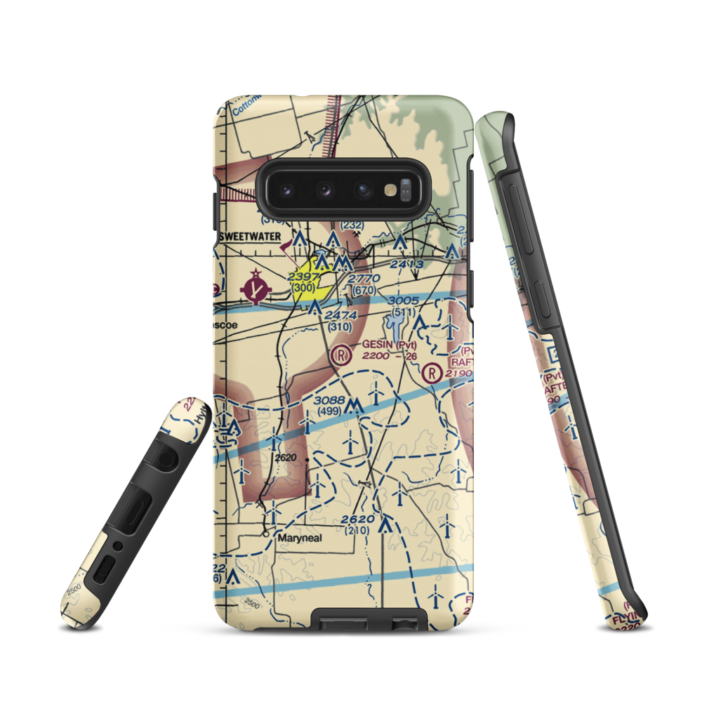 Gesin Ranches Airport (86XS) VFR Sectional Samsung Phone Case Samsung Galaxy S10 model shown