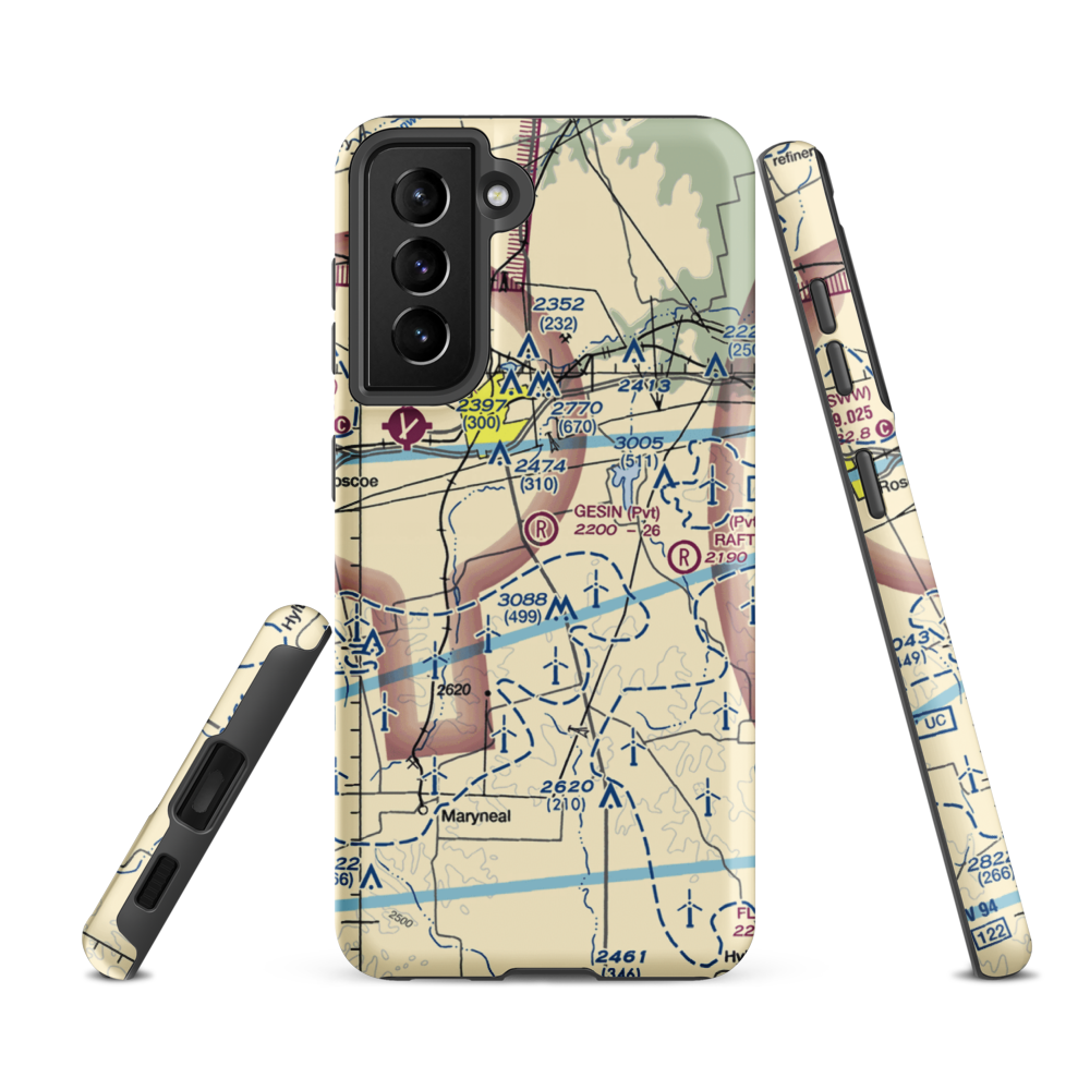 Gesin Ranches Airport (86XS) VFR Sectional Samsung Phone Case Samsung Galaxy S21 Ultra model shown