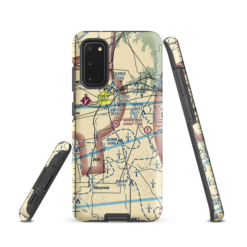Gesin Ranches Airport (86XS) VFR Sectional Samsung Phone Case Samsung Galaxy S20 model shown