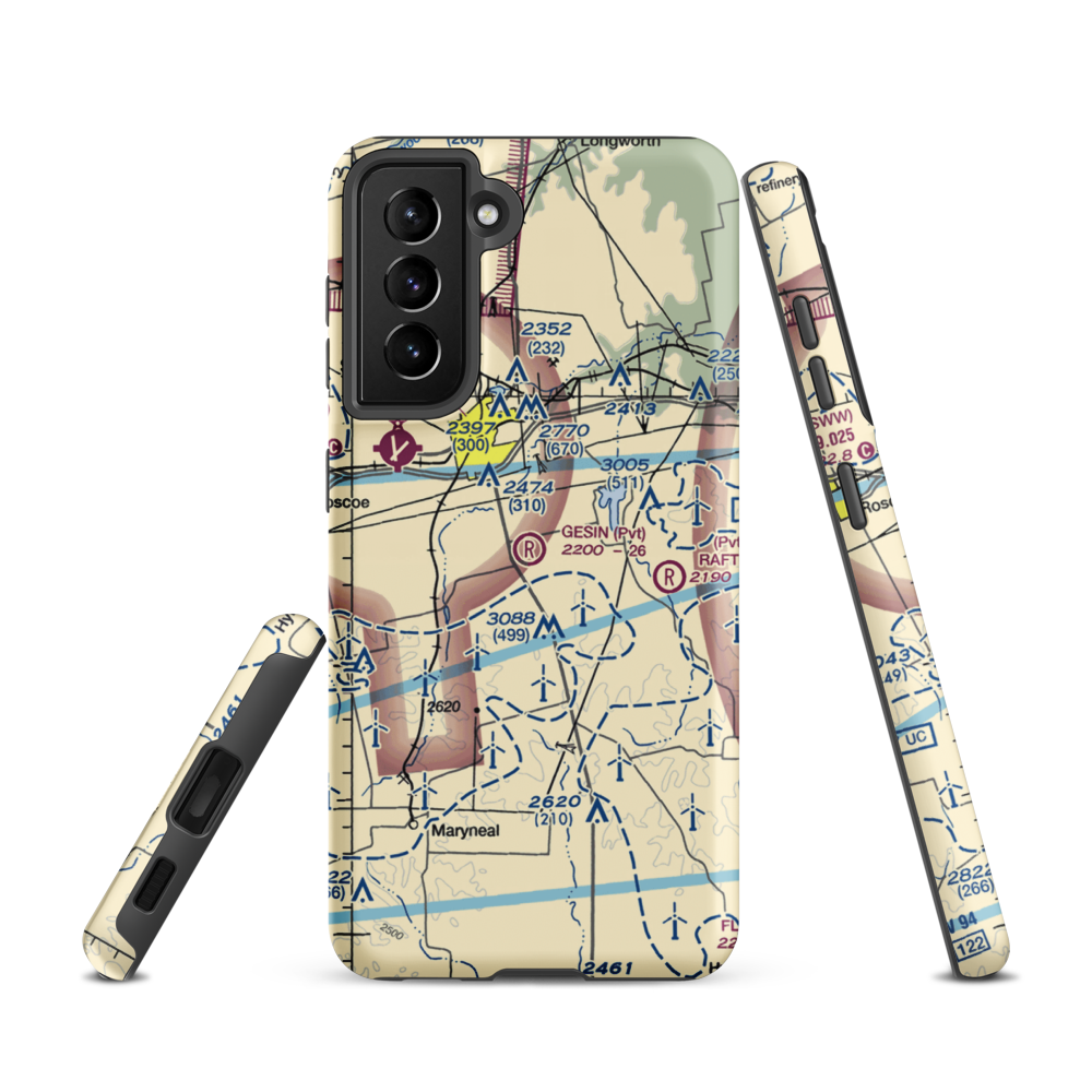 Gesin Ranches Airport (86XS) VFR Sectional Samsung Phone Case Samsung Galaxy S21 model shown