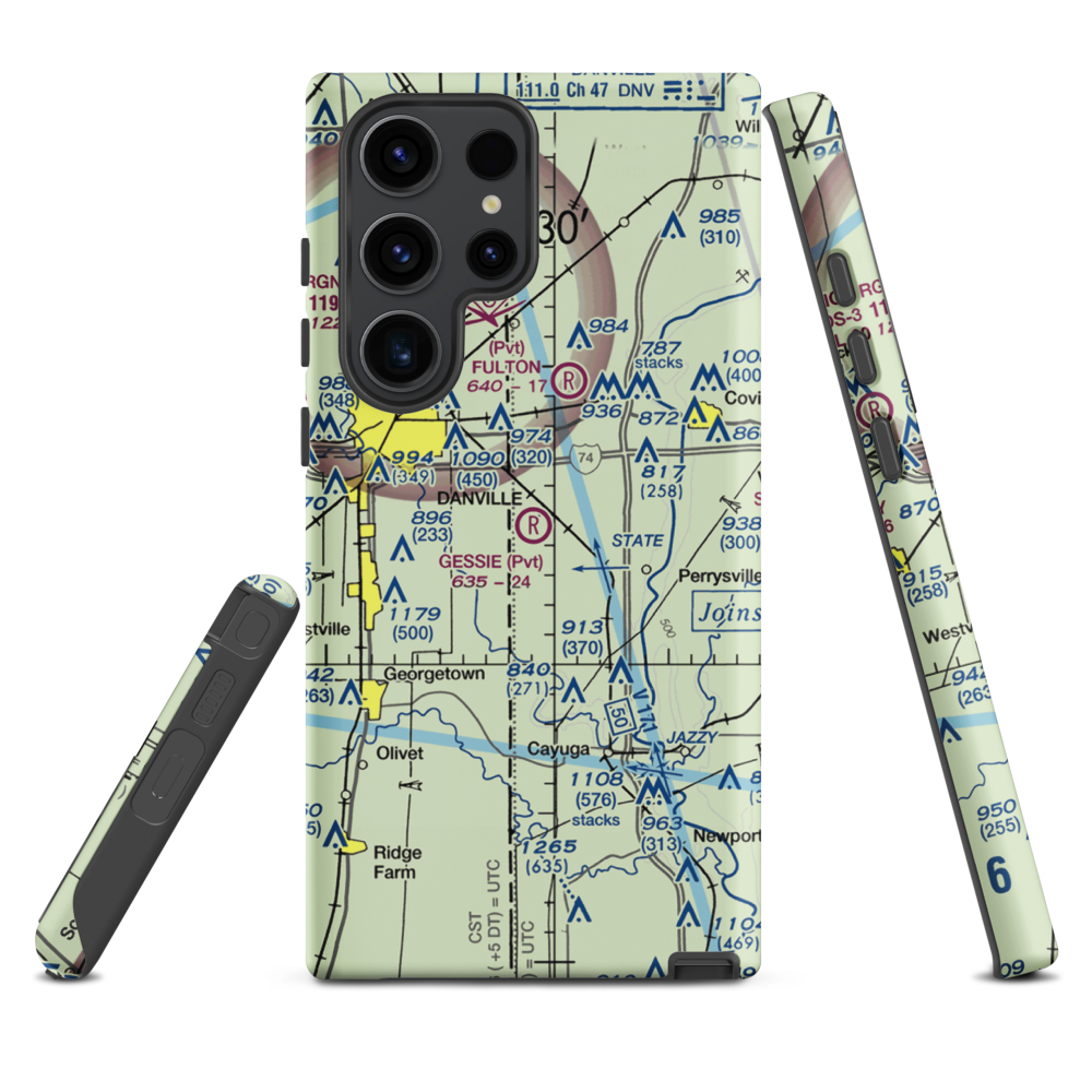 Gessie Airport (9IN9) VFR Sectional Samsung Phone Case Samsung Galaxy S23 Ultra model shown