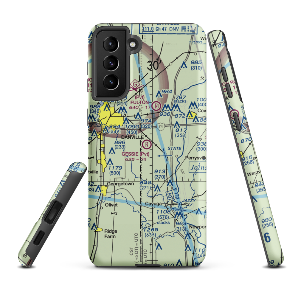 Gessie Airport (9IN9) VFR Sectional Samsung Phone Case Samsung Galaxy S21 FE model shown